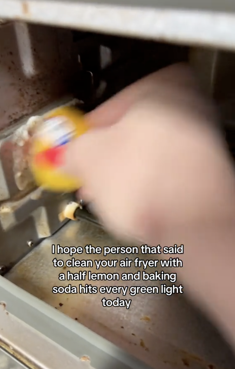 woman cleaning an appliance